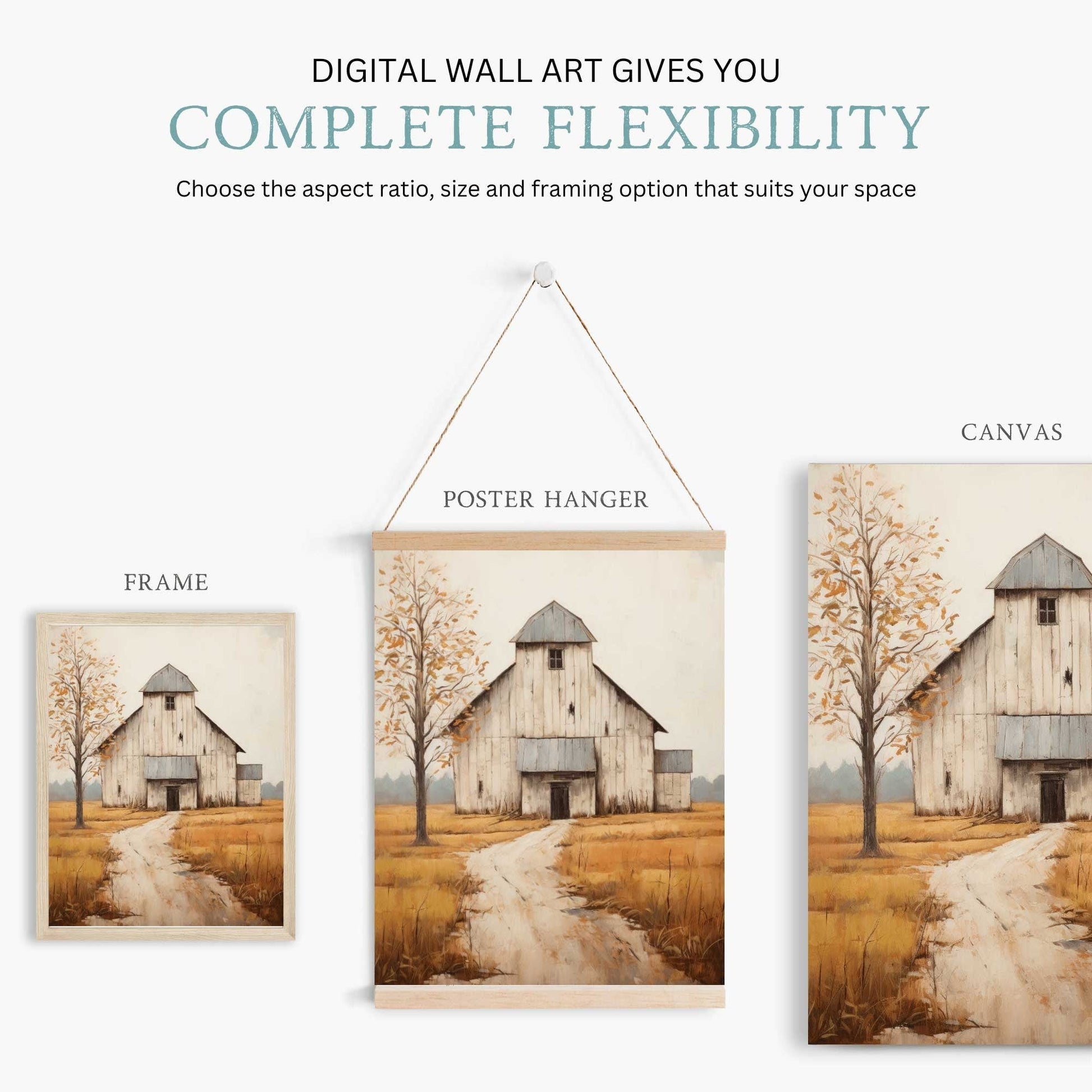 Barn Wall Decor, Rustic Farmhouse Art, Vintage Countryside Print - WildfieldPrints
