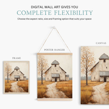 Barn Wall Decor, Rustic Farmhouse Art, Vintage Countryside Print - WildfieldPrints