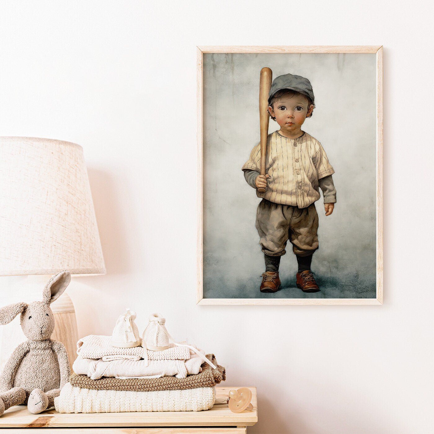 Baseball Nursery Print, Unique Vintage Wall Decor, Sports Room Art - WildfieldPrints