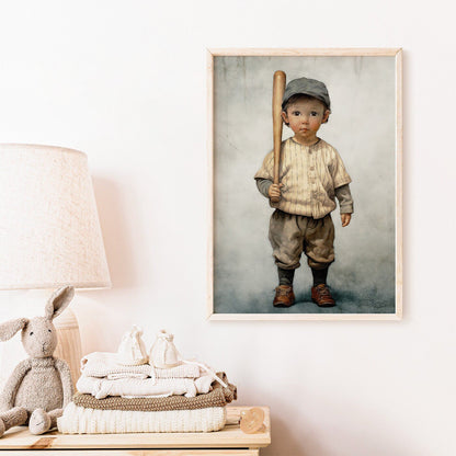 Baseball Nursery Print, Unique Vintage Wall Decor, Sports Room Art - WildfieldPrints