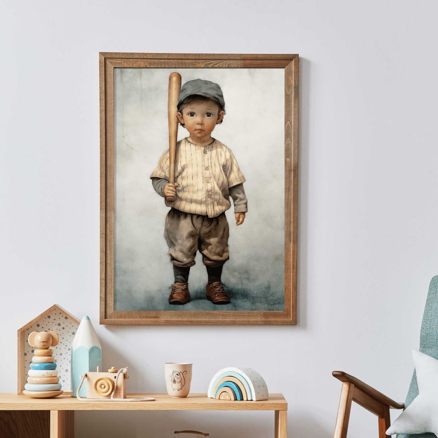 Baseball Nursery Print, Unique Vintage Wall Decor, Sports Room Art - WildfieldPrints