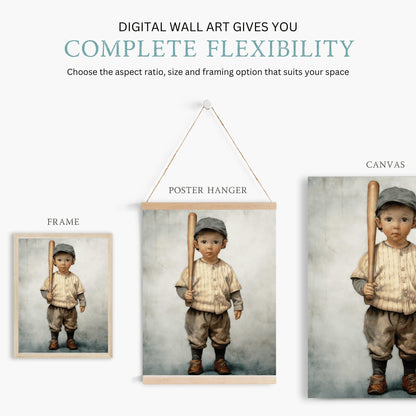 Baseball Nursery Print, Unique Vintage Wall Decor, Sports Room Art - WildfieldPrints