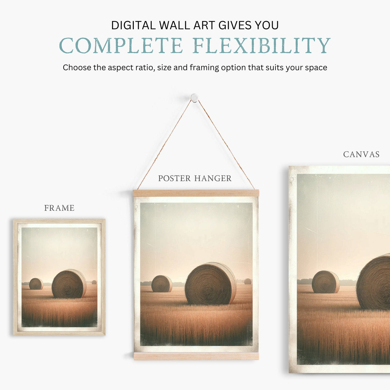 Hay Bales Wall Art – Farmhouse Kitchen Print