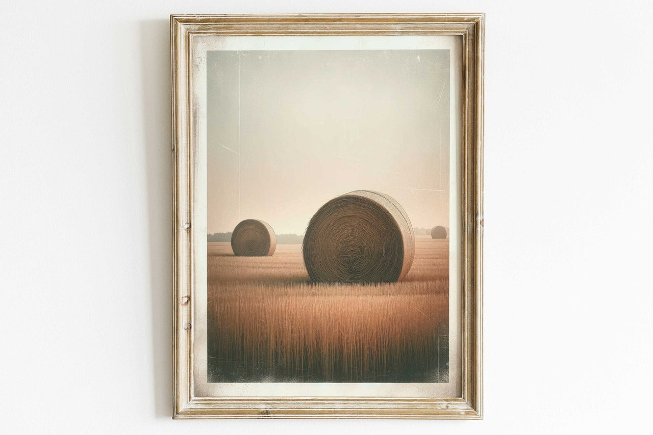 Hay Bales Wall Art – Farmhouse Kitchen Print