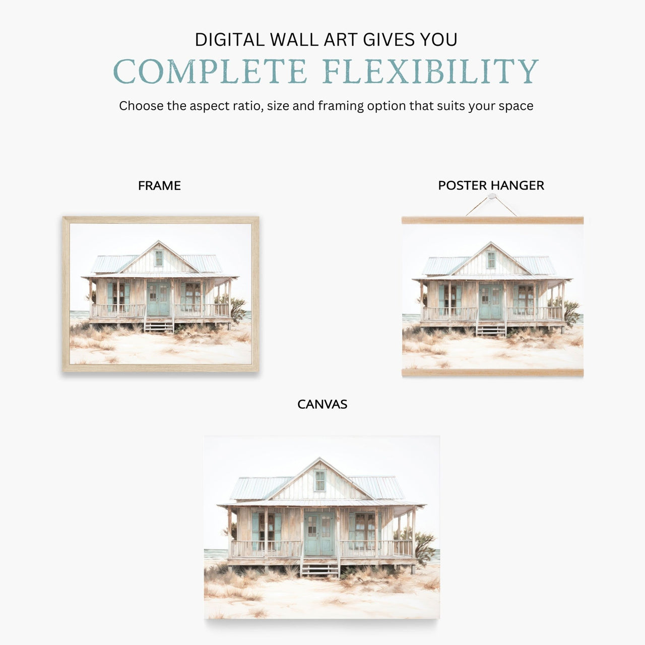 Beach House Wall Art – Coastal Living Room Print