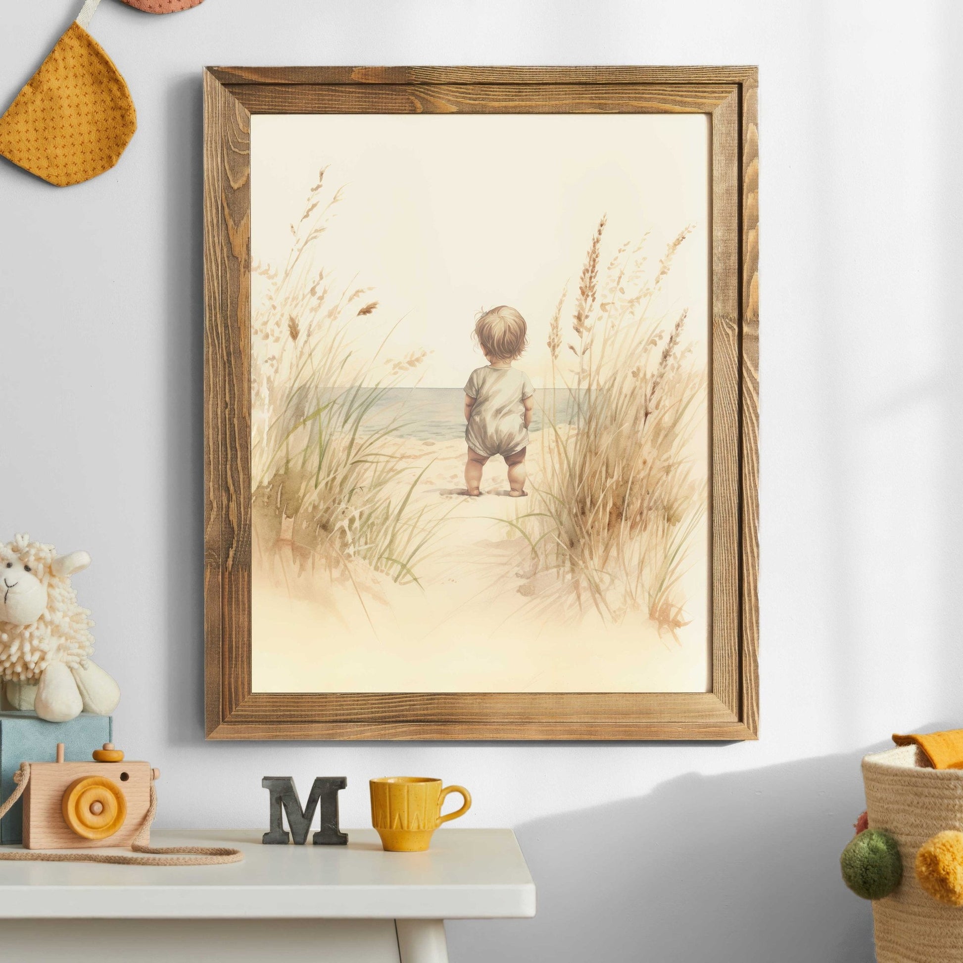 Beach Nursery Art, Coastal Room Decor, Toddler Girl Portrait - WildfieldPrints
