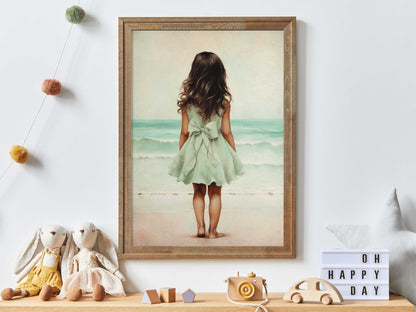 Beach Nursery Decor, Girly Wall Art, Little Girl Adventure Print - WildfieldPrints