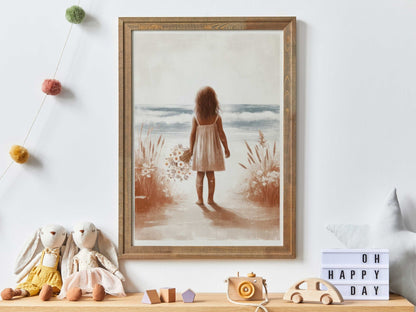 Beach Nursery Decor, Ocean Theme Wall Art, Cute Girl's Room Decor - WildfieldPrints