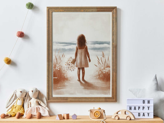 Beach Nursery Decor, Ocean Theme Wall Art, Cute Girl's Room Decor - WildfieldPrints