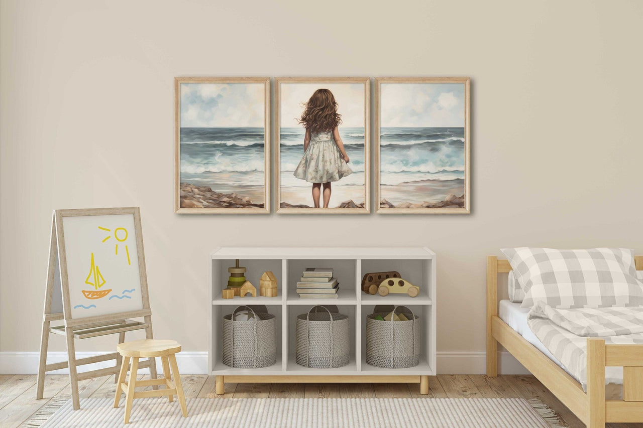Ocean Wall Art – Beach Girls Room Decor • Set of 3