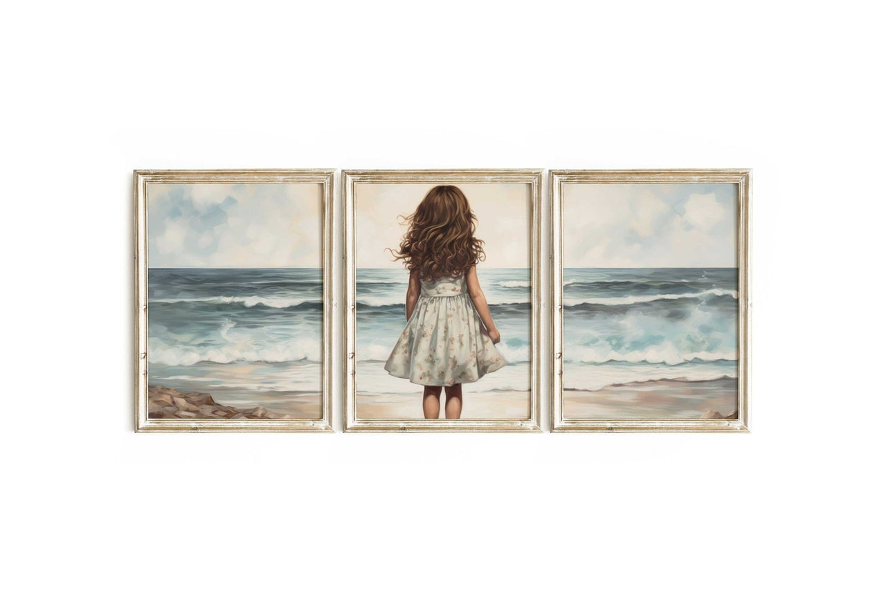 Ocean Wall Art – Beach Girls Room Decor • Set of 3