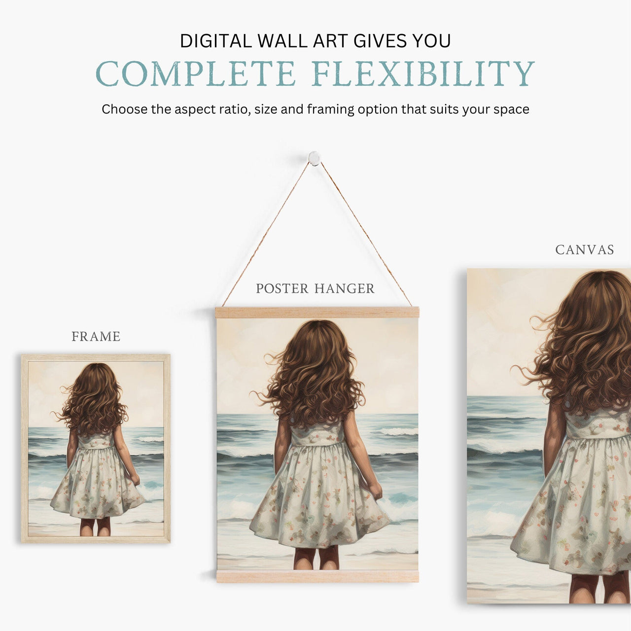 Ocean Wall Art – Beach Girls Room Decor • Set of 3