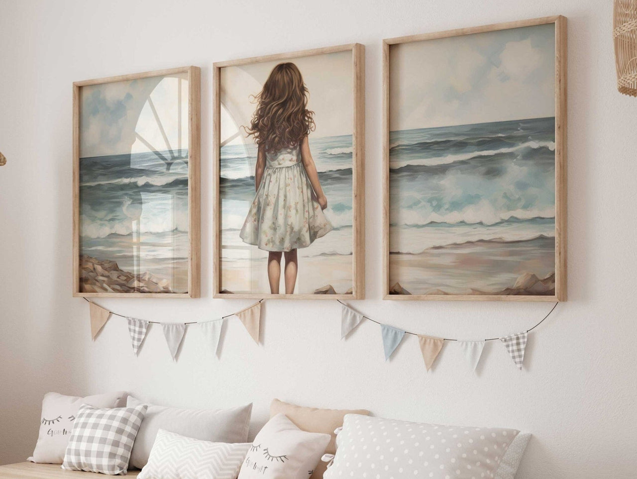 Ocean Wall Art – Beach Girls Room Decor • Set of 3