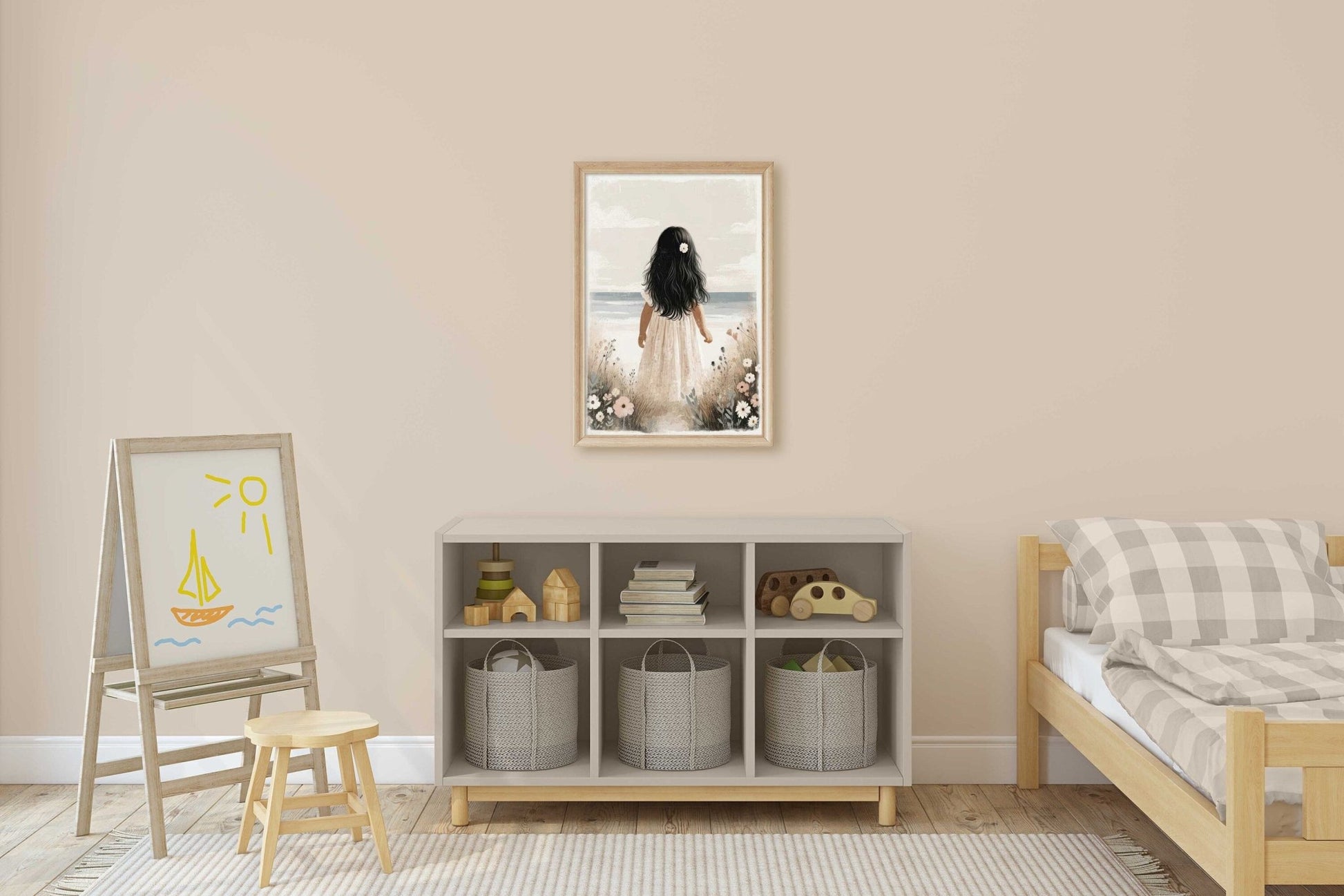 Beach Nursery Print, Coastal Girls Room Decor, Girly Wall Art - WildfieldPrints