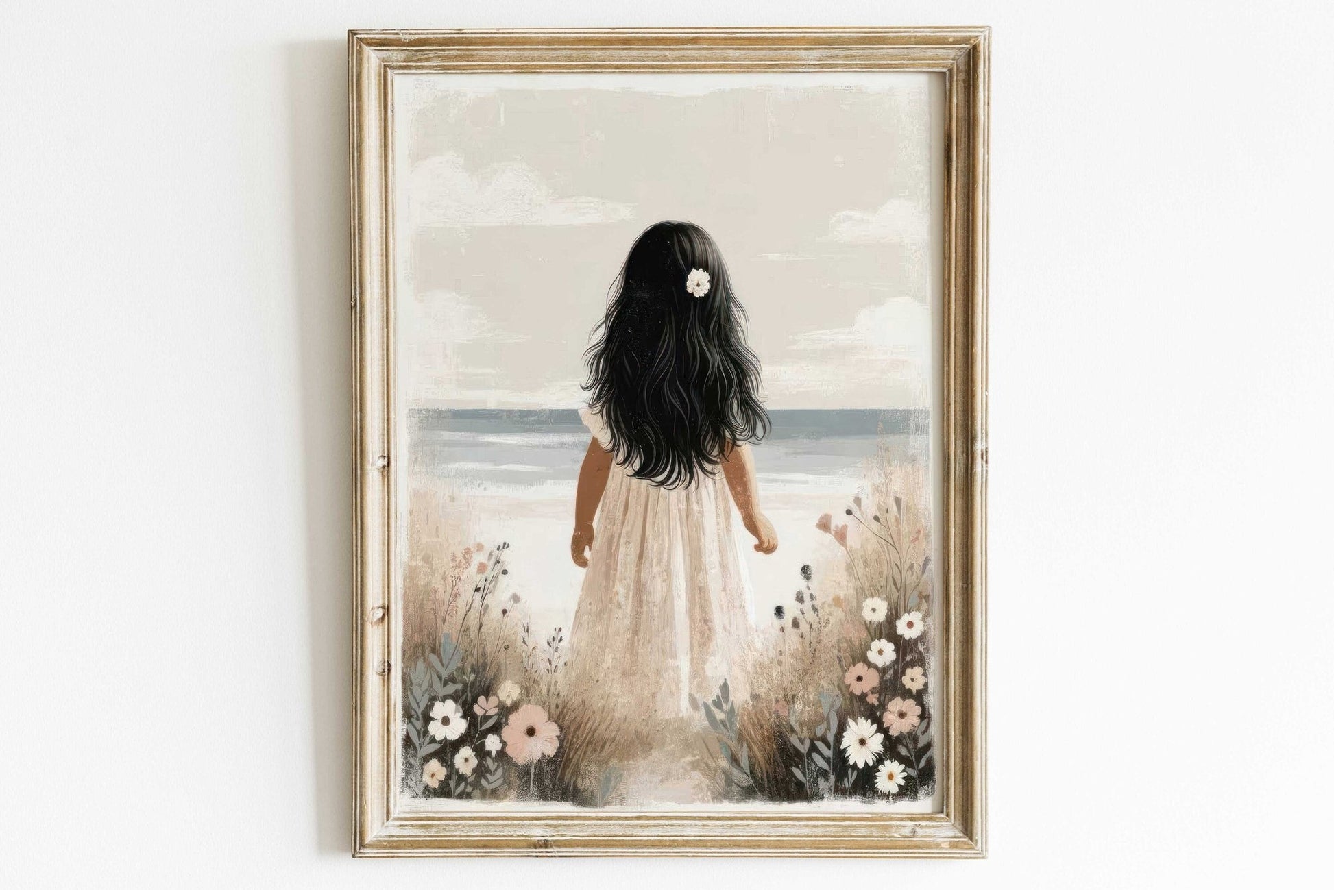 Beach Nursery Print, Coastal Girls Room Decor, Girly Wall Art - WildfieldPrints