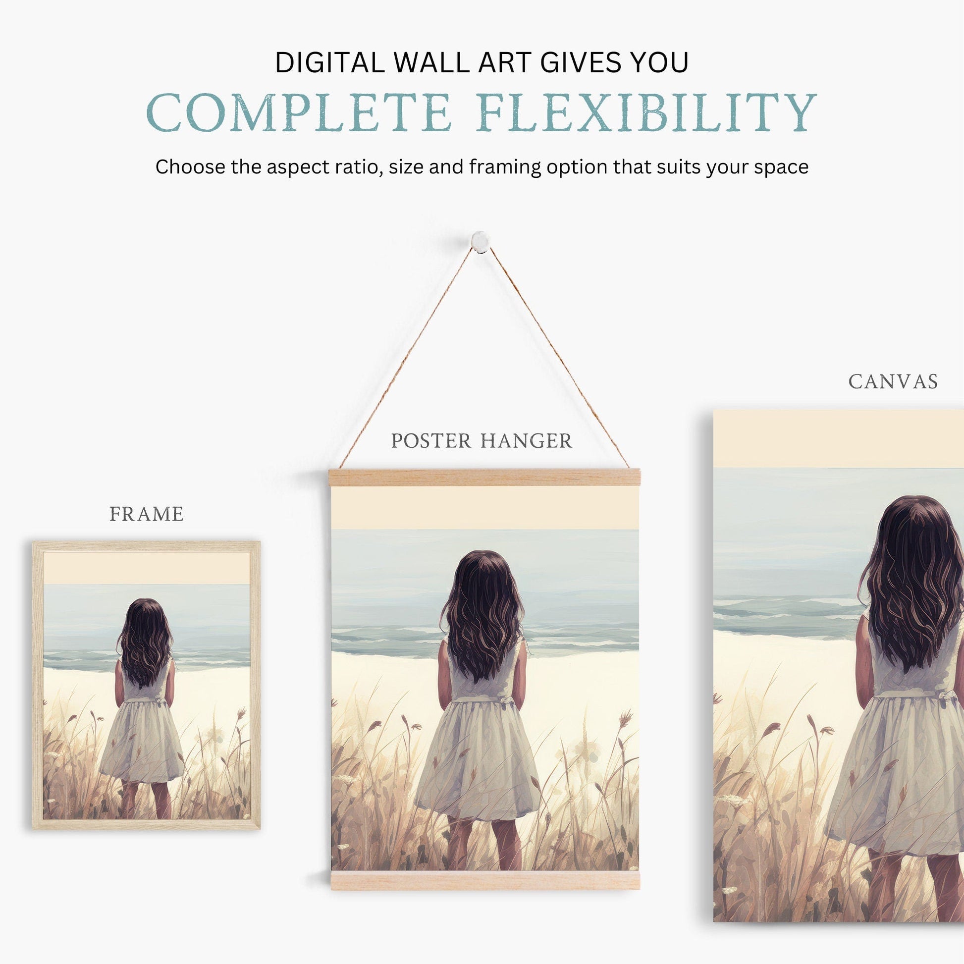Beach Nursery Prints, Coastal Room Decor, Girl Adventure Wall Art - WildfieldPrints
