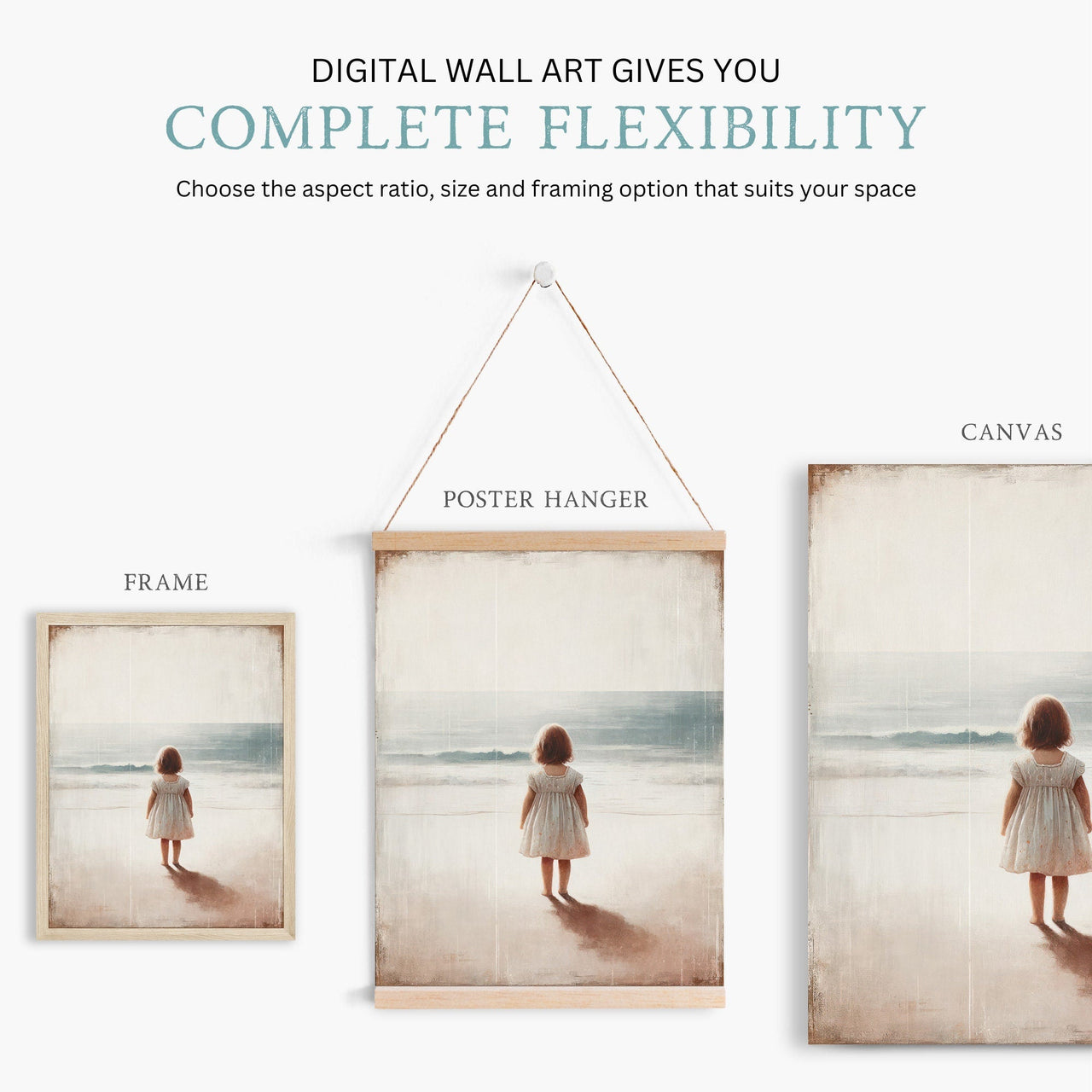 Ocean Adventure Wall Art – Beach Girls Room Print