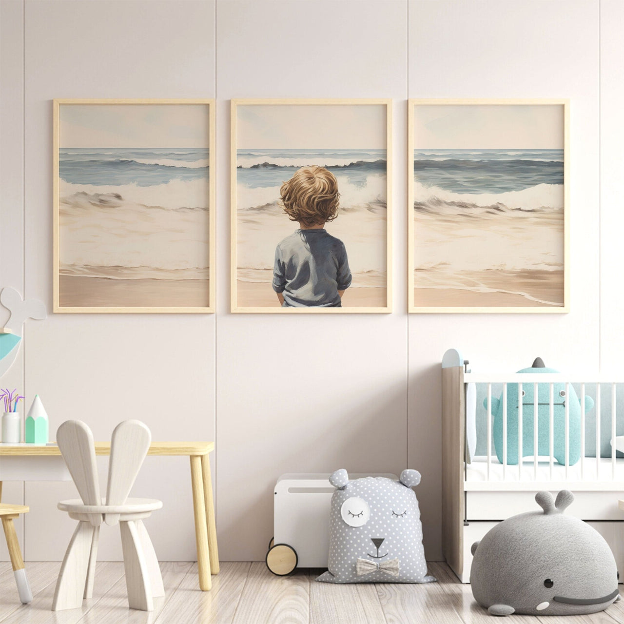 Ocean Wall Art – Coastal Boys Room Print • Set of 3
