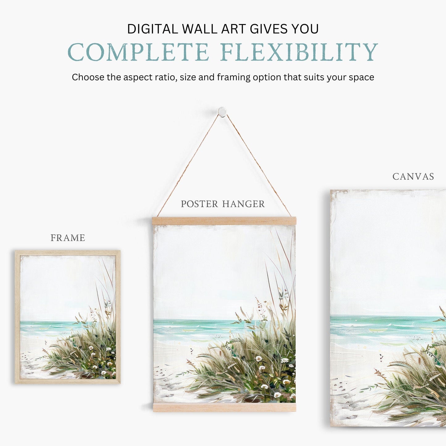 Beach Wall Art, Coastal Home Decor, Rustic Seascape Painting - WildfieldPrints