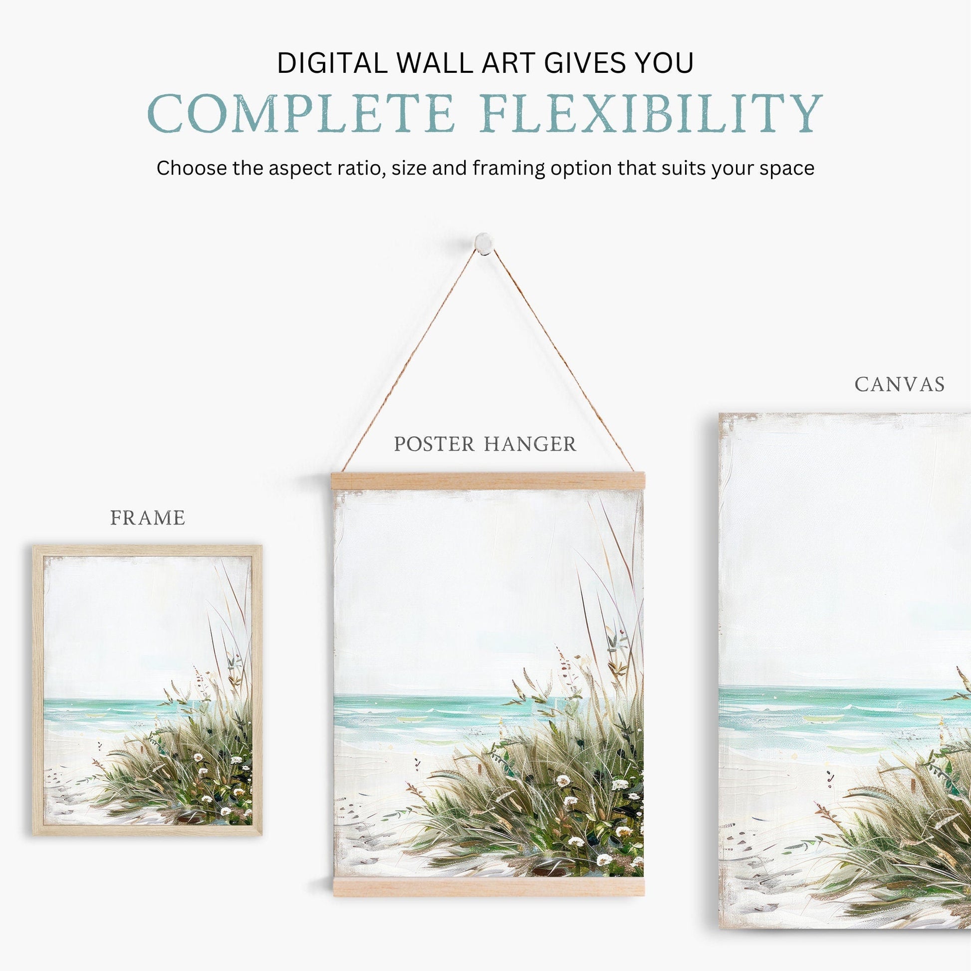 Beach Wall Art, Coastal Home Decor, Rustic Seascape Painting - WildfieldPrints
