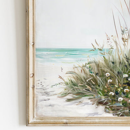 Beach Wall Art, Coastal Home Decor, Rustic Seascape Painting - WildfieldPrints