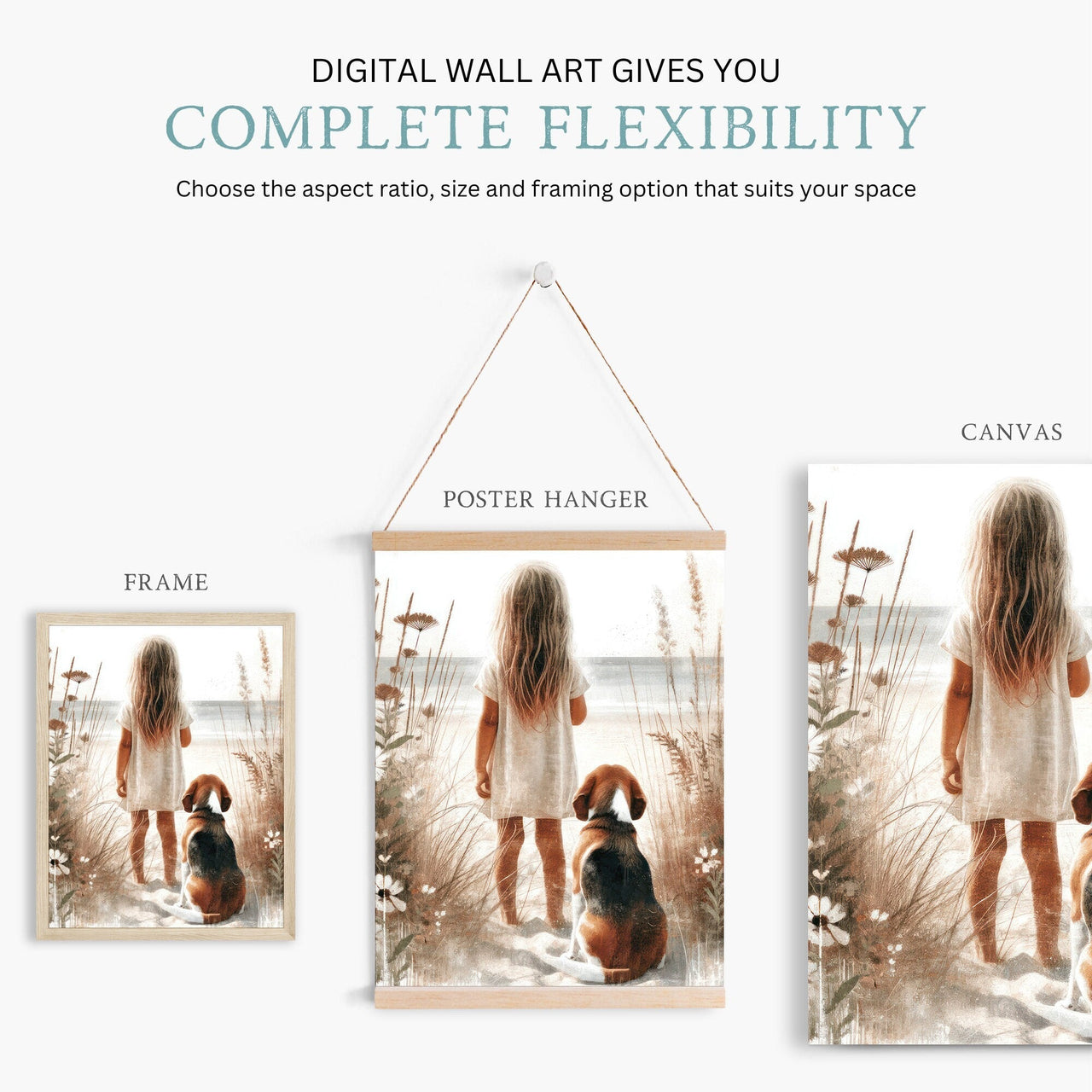 Beagle Wall Art – Dog Girls Room Print