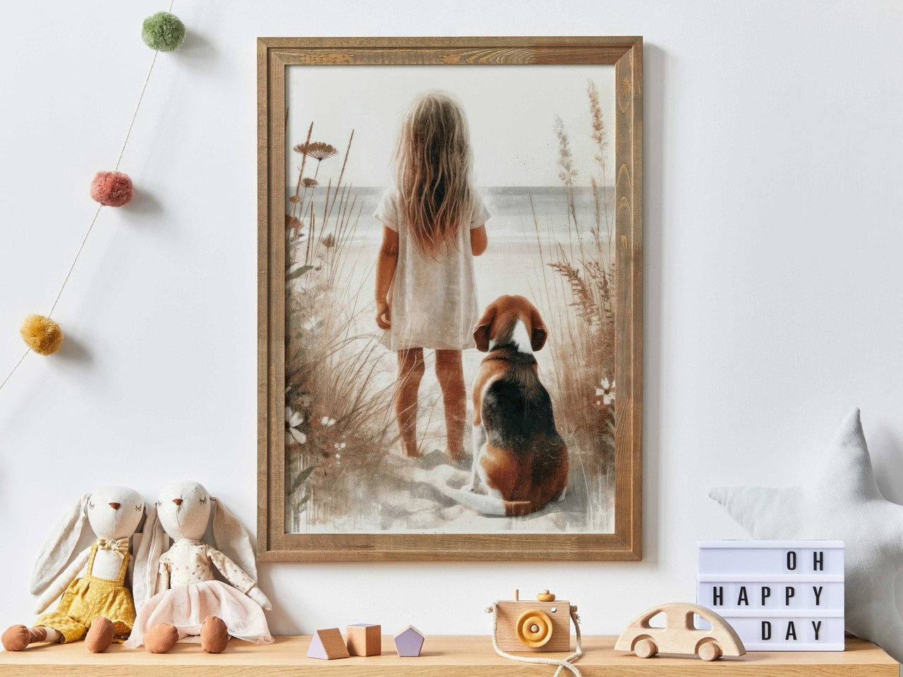 Beagle Wall Art – Dog Girls Room Print