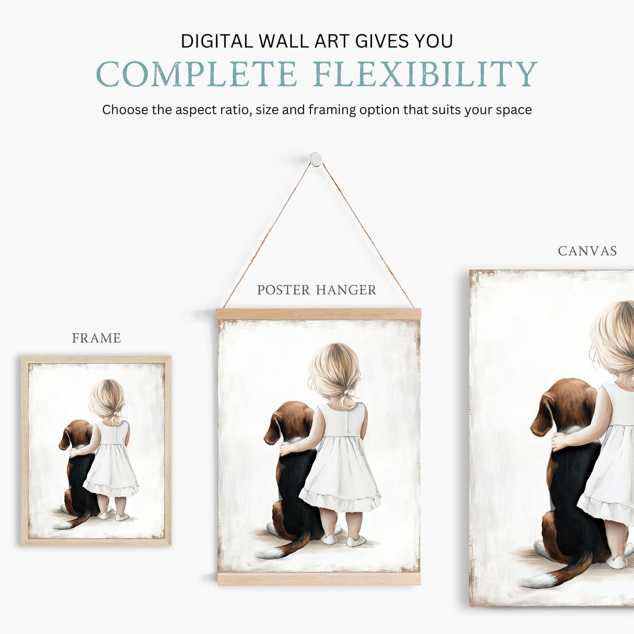 Beagle Wall Art – Dog Nursery Print for Girls