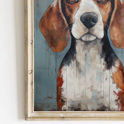 Beagle Print, Vintage Dog Wall Art, Rustic Decor for Dog Lovers - WildfieldPrints