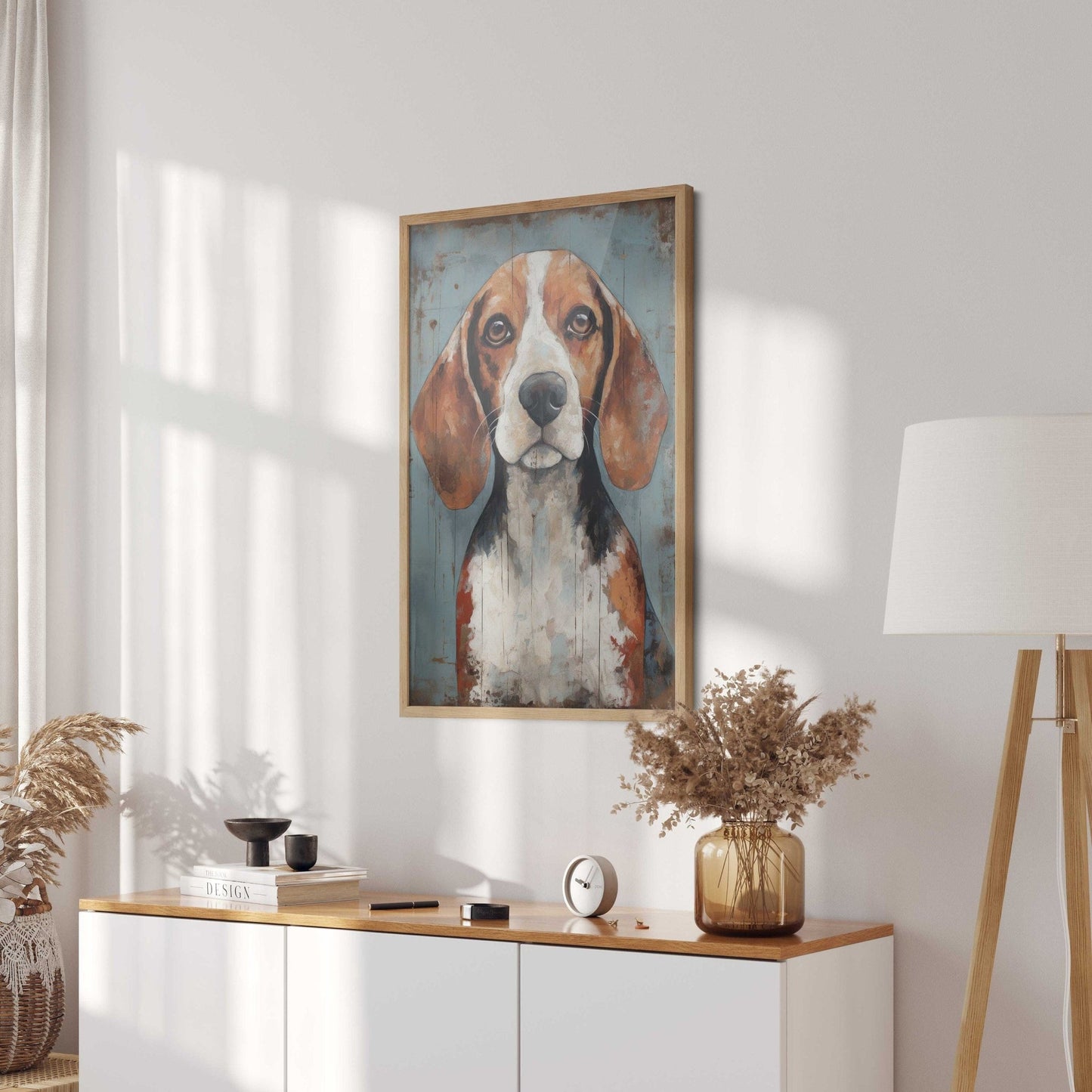 Beagle Print, Vintage Dog Wall Art, Rustic Decor for Dog Lovers - WildfieldPrints