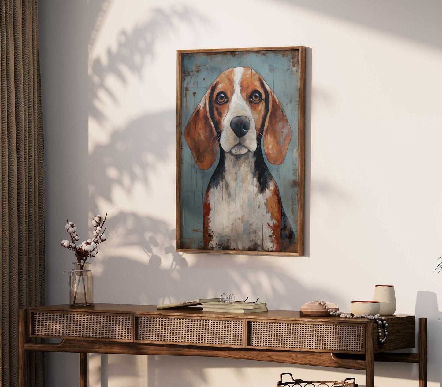 Beagle Print, Vintage Dog Wall Art, Rustic Decor for Dog Lovers - WildfieldPrints