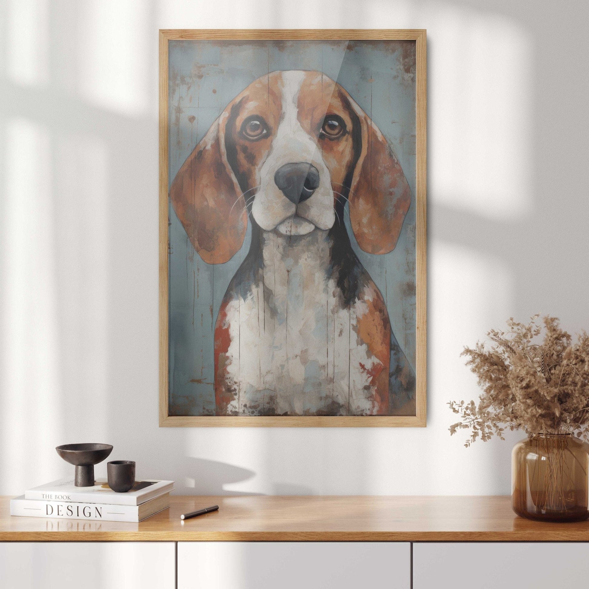 Beagle Print, Vintage Dog Wall Art, Rustic Decor for Dog Lovers - WildfieldPrints