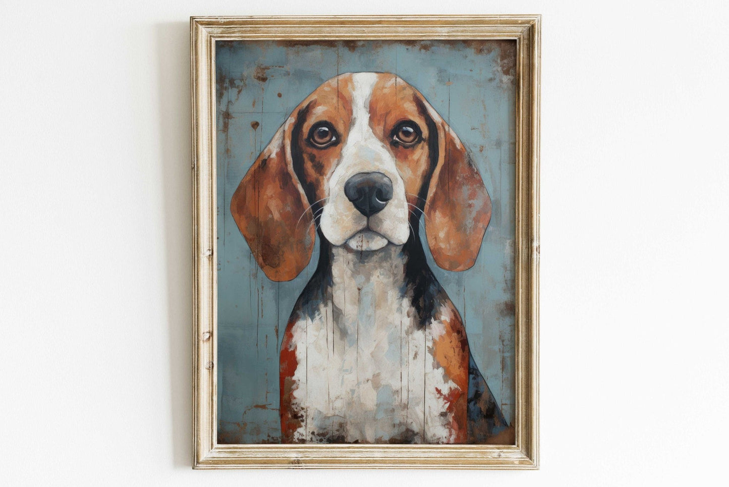 Beagle Print, Vintage Dog Wall Art, Rustic Decor for Dog Lovers - WildfieldPrints