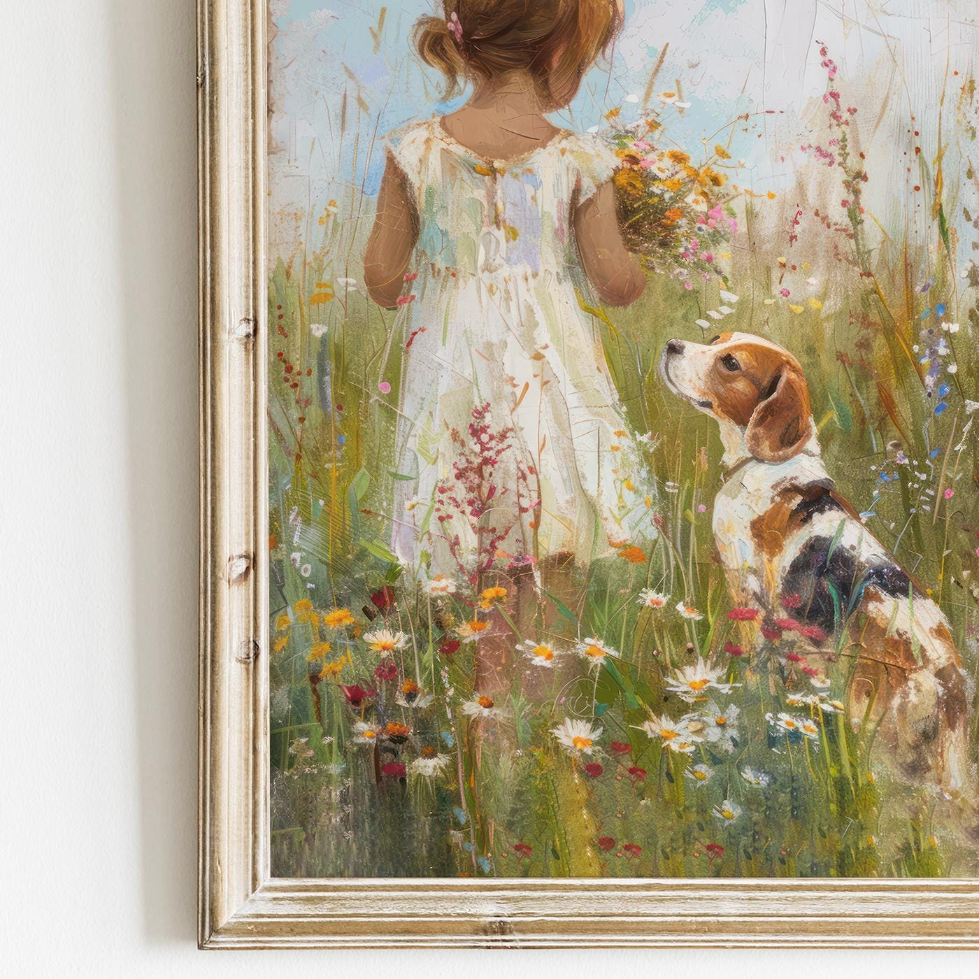 Beagle Wall Art, Dog Nursery Decor, Cute Beagle Print for Girls - WildfieldPrints