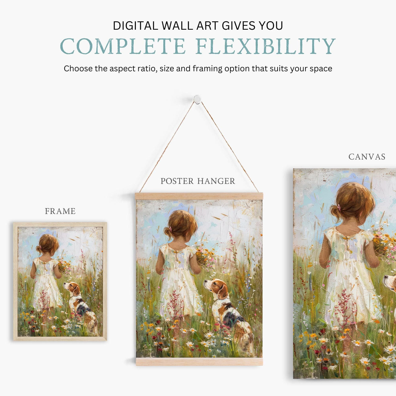 Beagle Wall Art – Dog Nursery Print for Girls