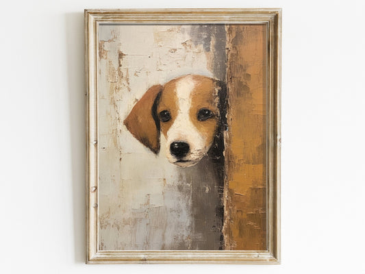 Beagle Wall Art, Vintage Puppy Decor, Adorable Animal Print - WildfieldPrints