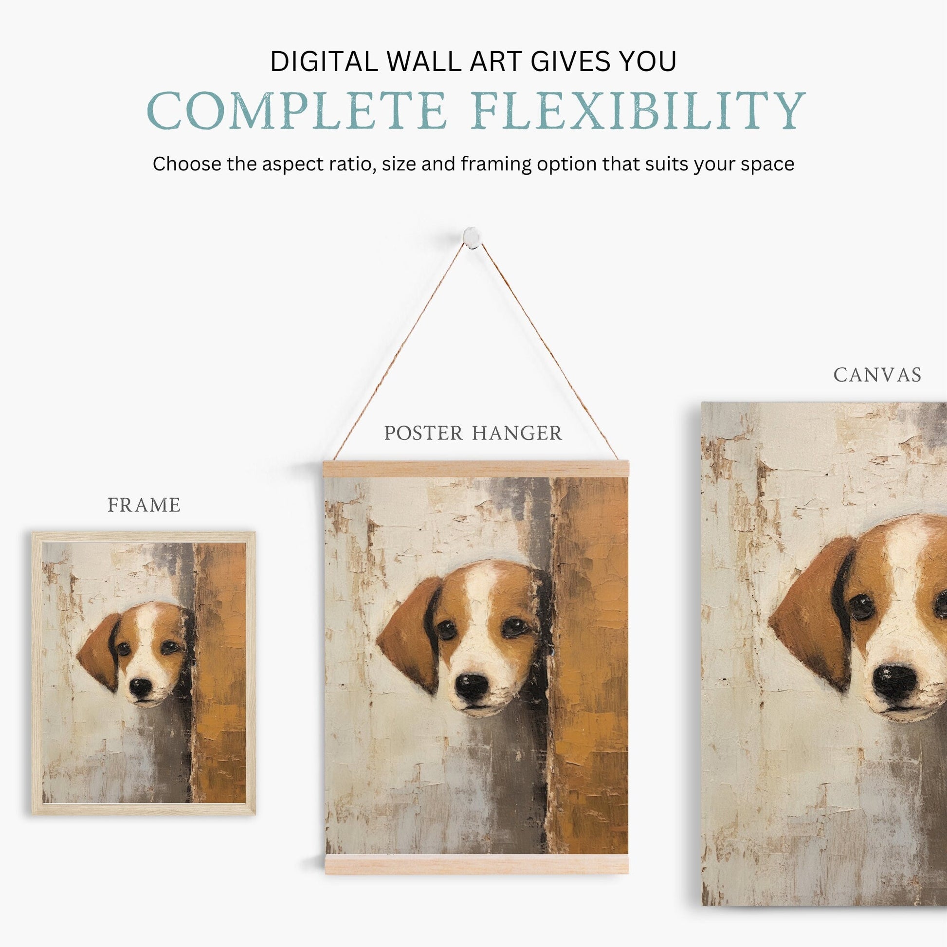 Beagle Wall Art, Vintage Puppy Decor, Adorable Animal Print - WildfieldPrints