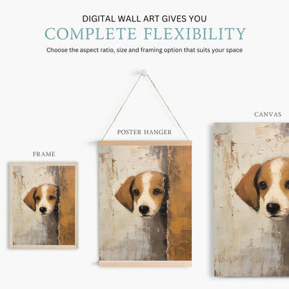 Beagle Wall Art, Vintage Puppy Decor, Adorable Animal Print - WildfieldPrints