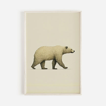 Bear Art Print, Minimalist Animal Decor, Nordic Nursery Wall Art - WildfieldPrints
