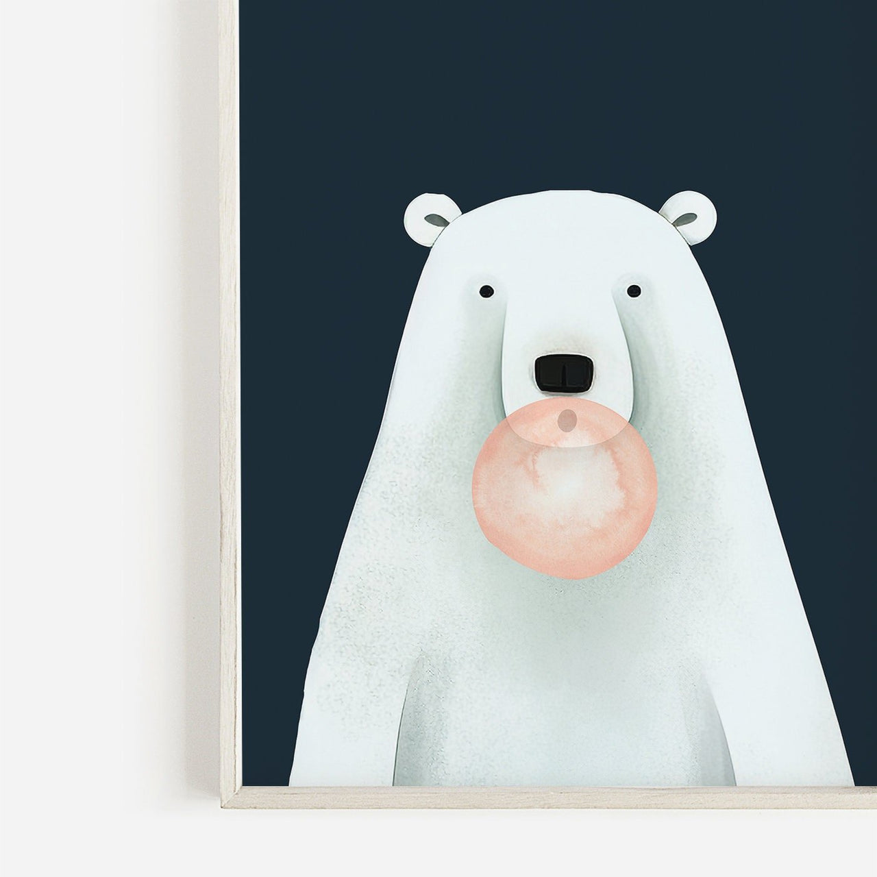 Bear Bubbles Wall Art – Animal Kids Room Decor • Set of 3