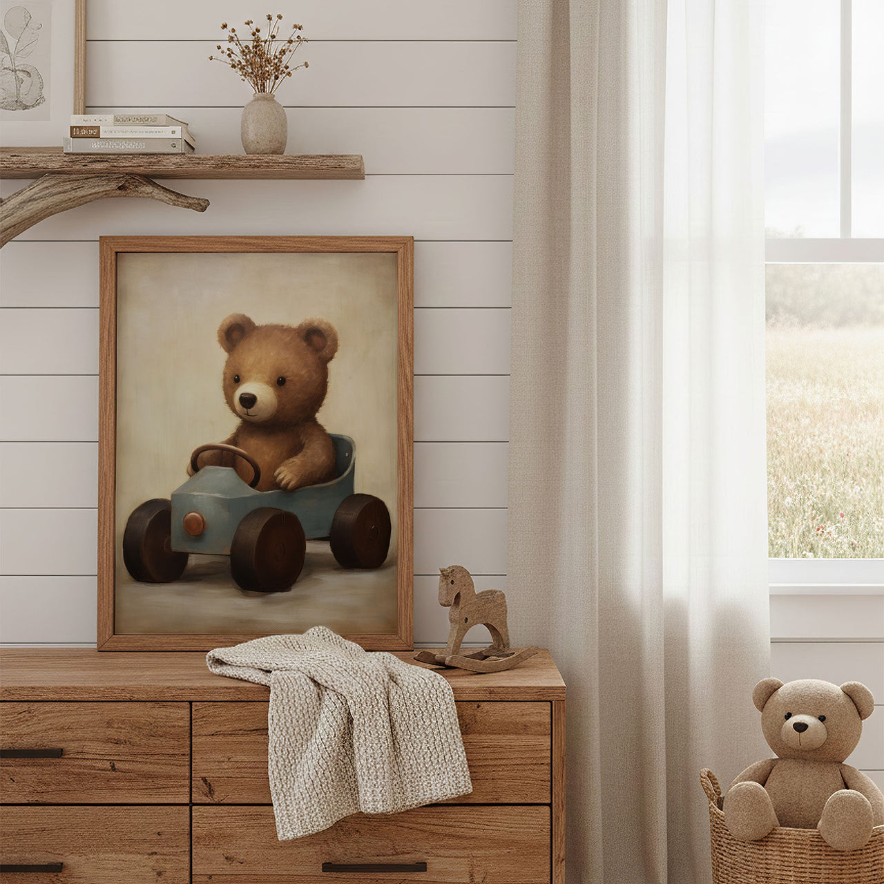 Bear Cub Nursery Print – Animal Boys Room Wall Art