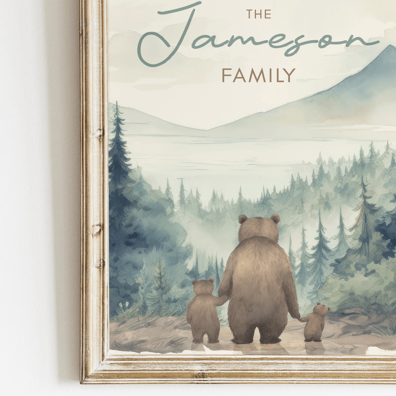 Bear Family Prints – Animal Nursery Wall Art for Kids Room • Set of 3