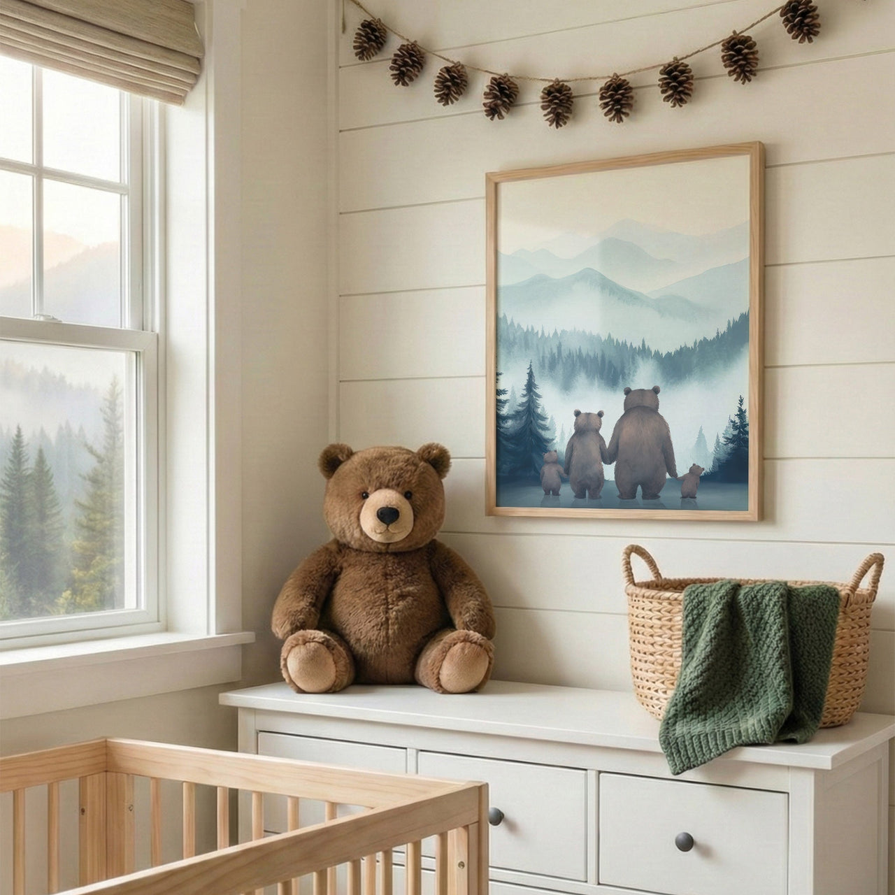 Bear Family Wall Art – Forest Boys Room Print