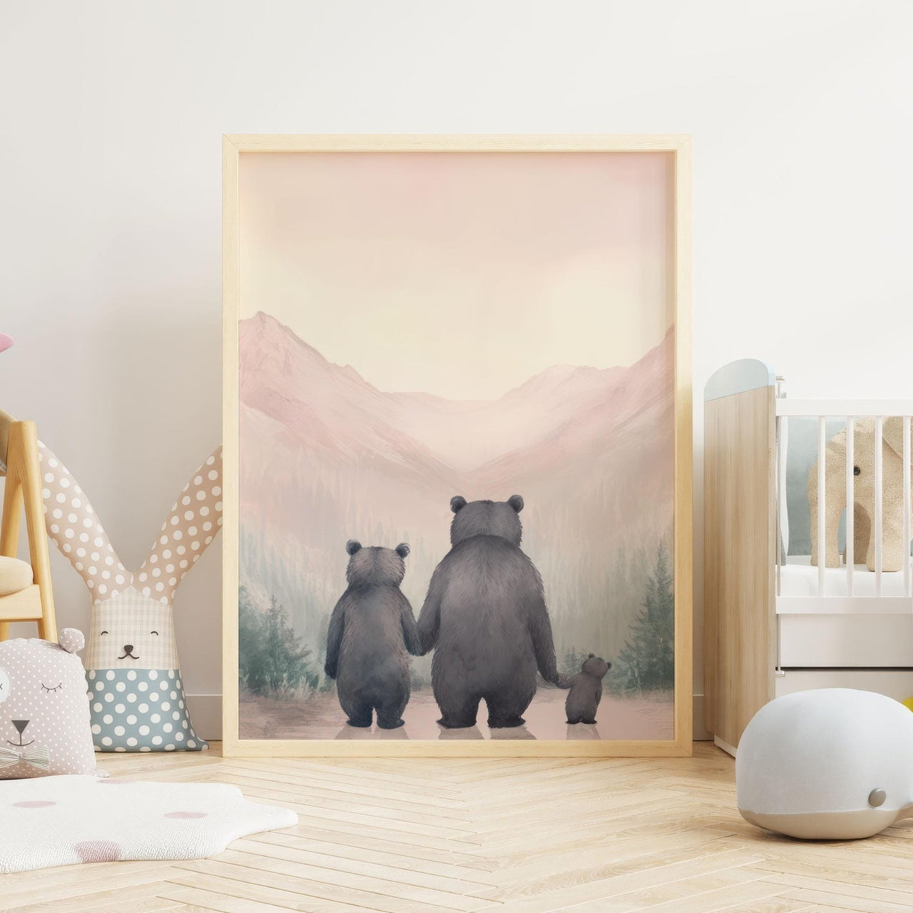 Bear Family Wall Art – Woodland Nursery Print