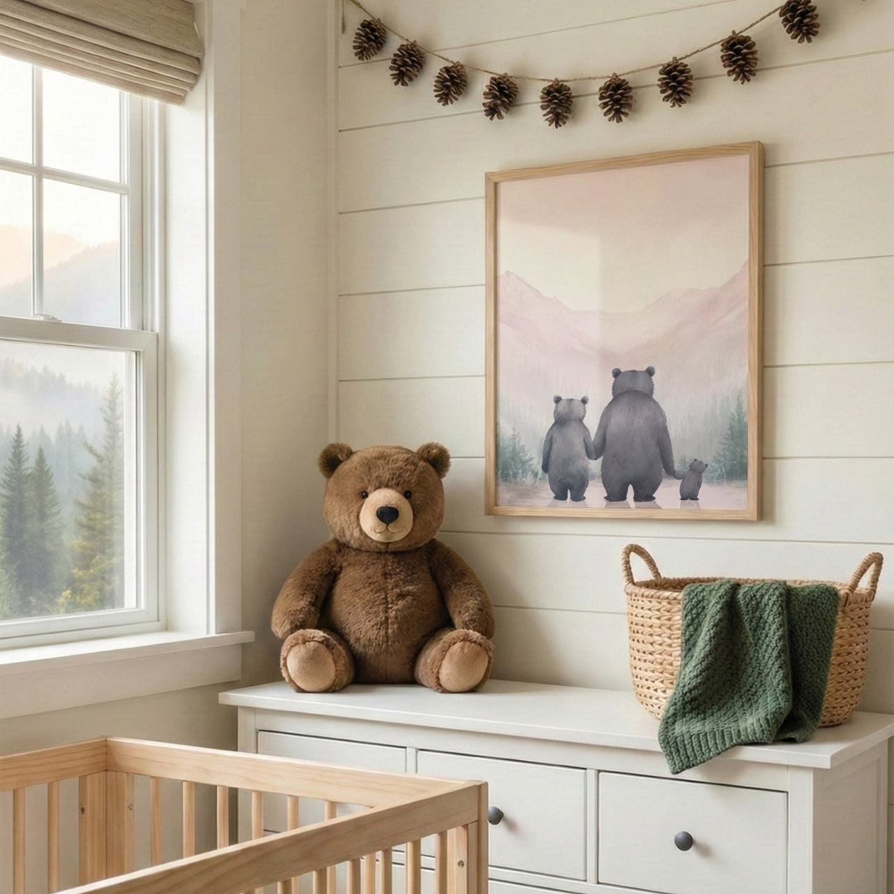 Bear Family Wall Art – Woodland Nursery Print