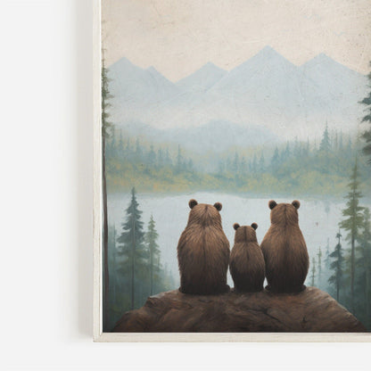 Bear Nursery Art, Woodland Animal Decor, Kids Room Wall Prints - WildfieldPrints