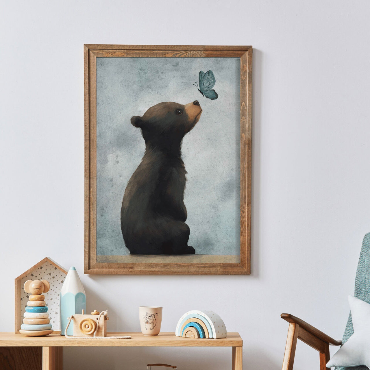 Brown Bear Wall Art – Animal Nursery Print