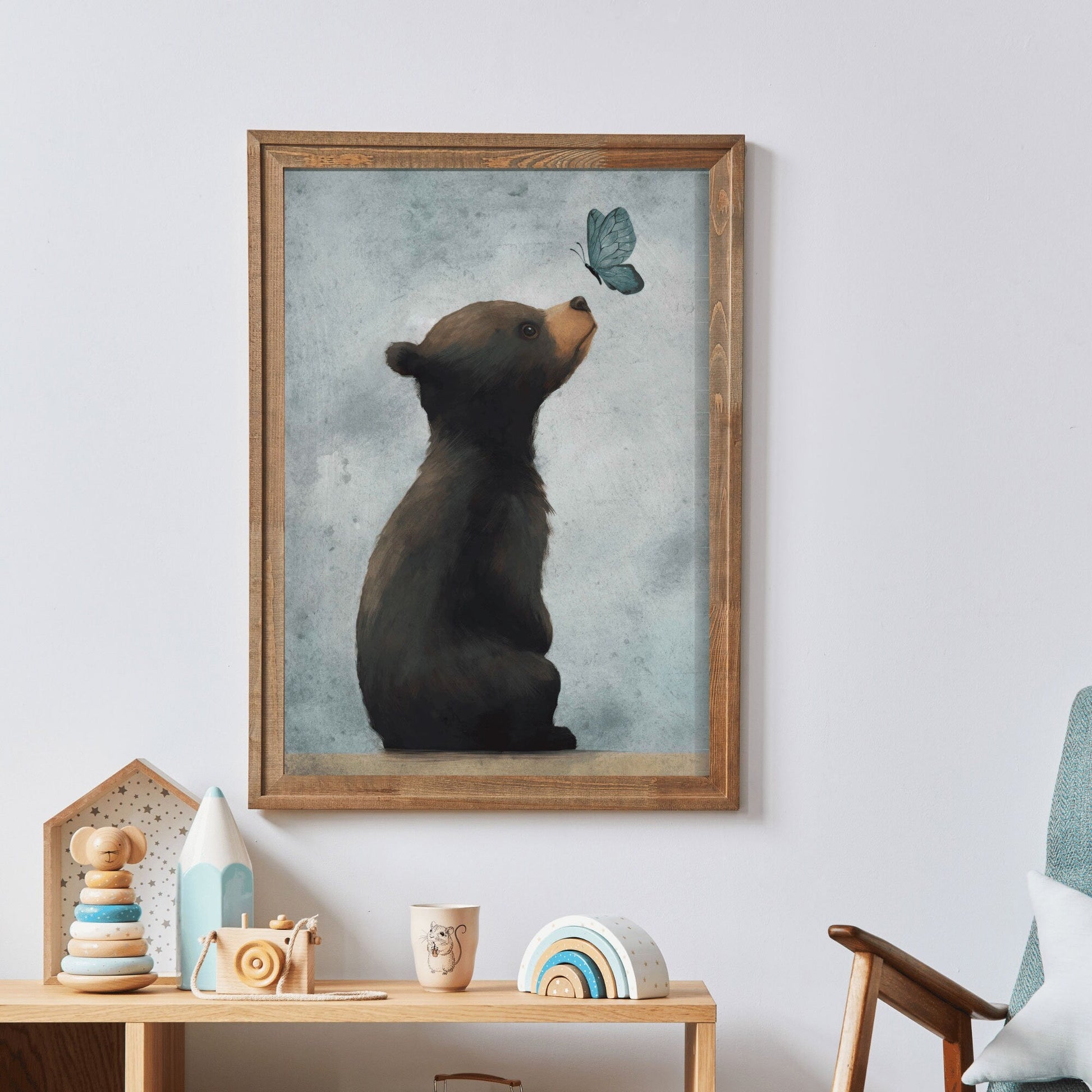 Bear Nursery Decor, Adorable Animal Wall Art, Neutral Baby Room Decor - WildfieldPrints