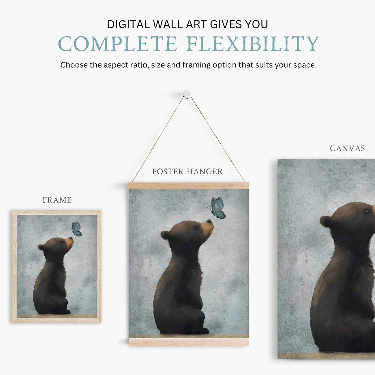 Brown Bear Wall Art – Animal Nursery Print