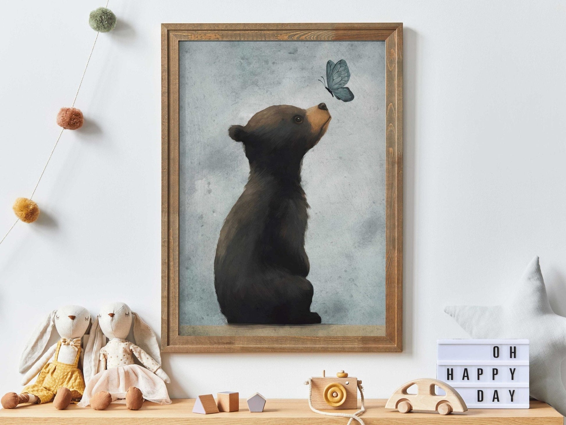 Bear Nursery Decor, Adorable Animal Wall Art, Neutral Baby Room Decor - WildfieldPrints
